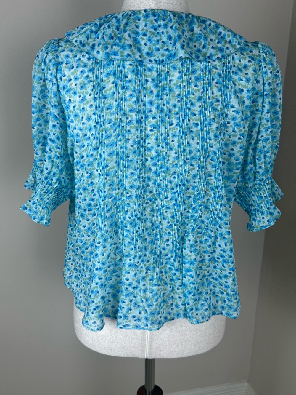 DÔEN Henri Bleu Daisy Fields Organic Cotton Voile Blouse XS - Picture 4 of 13
